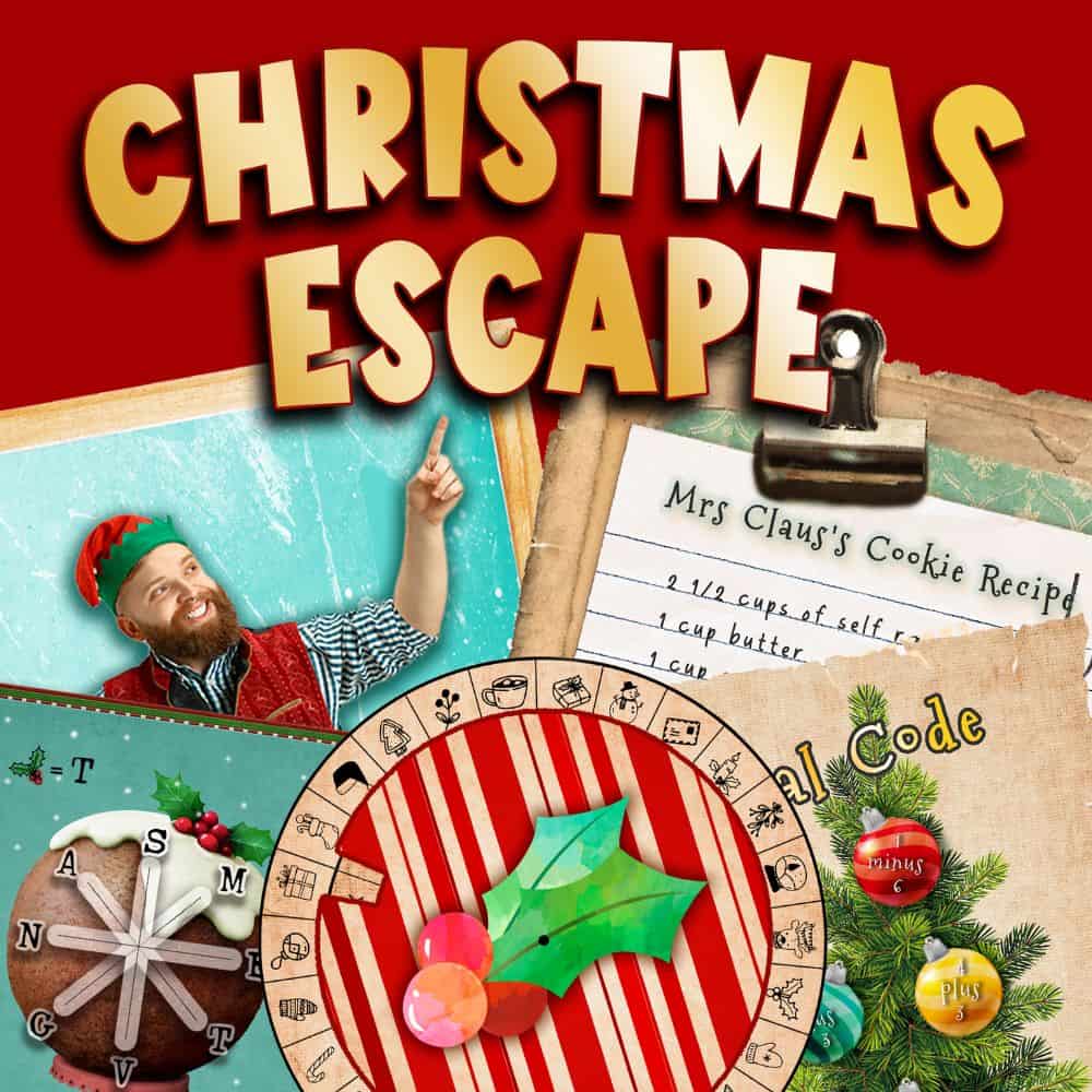 printable christmas family escape room game - lock paper escape